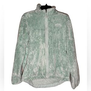 The North Face Jacket Fuzzy Fleece Full Zip Large Womens Mint/Teal Sherpa
